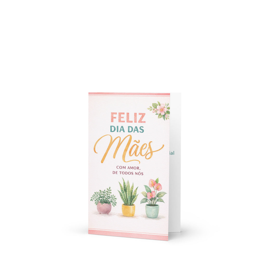 Cartão de Dia das Mães Floral A5 (14,8 x 21 cm) – Com Amor, de Todos Nós | Loucos por Cartões