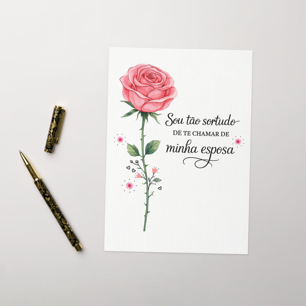 Cartão Comemorativo Romântico A5 (14,8 x 21 cm) – Minha Esposa | Loucos por Cartões